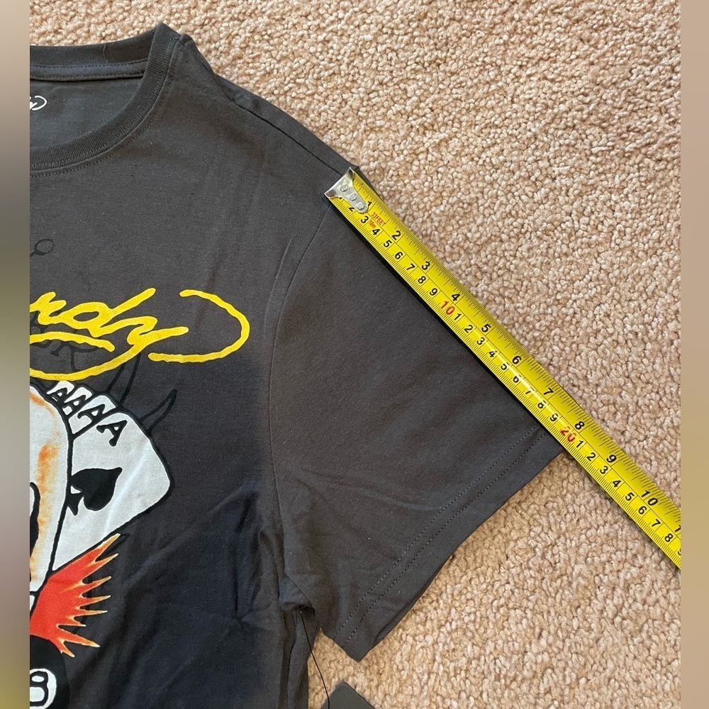 ED HARDY Ace Skull Men's Charcoal Gray T-shirt - Picture 7 of 11